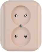 Gniazdka elektryczne - Abex Gniazdo Topaz-Bis 2x2P beżowe - miniaturka - grafika 1