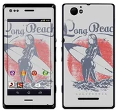 Etui i futerały do telefonów - Sony Royal Sticker Royal tatuaż ścienny RS. 71822 samoprzylepny do Xperia M z motywem Long Beach RS.71822 - miniaturka - grafika 1