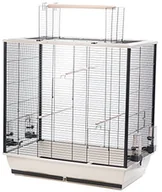 Klatki i wyposażenie dla ptaków - Little Friends Waldorf klatka na ptaki z otworem na górze, 78 x 48 x 81,5 cm, srebrna/czarna - miniaturka - grafika 1