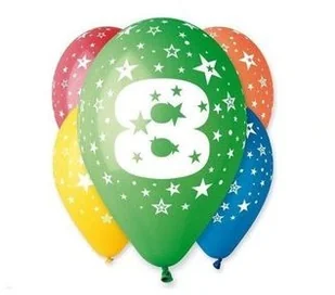Balony 12", "Liczba  8", GEMAR, pastel mix, 5 szt GS110/8 - Balony i akcesoria - miniaturka - grafika 2