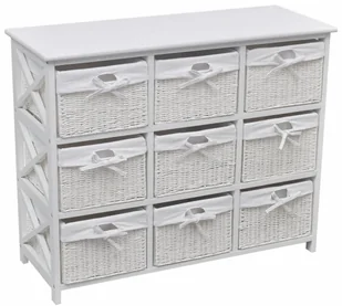 vidaXL Szafka z koszykami Akron Biała - Komody - miniaturka - grafika 3