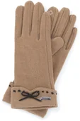 Rękawiczki - Wittchen Damskie rękawiczki z przeszyciami i kokardką 47-6-203-1 - miniaturka - grafika 1