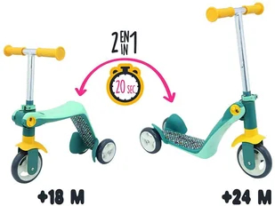 Smoby Hulajnoga Rowerek biegowy 2w1 750612 750612 - Hulajnogi - miniaturka - grafika 2