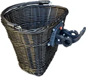Koszyki rowerowe - Koszyk wiklinowy na Rowerowy clips rower Wenge - miniaturka - grafika 1