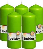 Świece - Bolsius Świeca pieńkowa walec 42H 15CM 5szt JASNOZIELONA BOLSIUS1786 - miniaturka - grafika 1