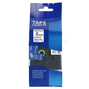 Brother strefadrukarek.pl Taśma TZe-NFX211 nylon mocny klej 6mm x 5m biała czarny nadruk - zamiennik| OSZCZĘDZAJ DO 80% - ZADZWOŃ! 730811399 PROMOCJA! TZE-NFX211 - Taśmy do drukarek barwiące - miniaturka - grafika 2