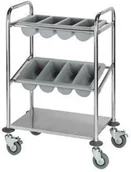 Wózki serwisowe - Saro Polikryształowy wózek na sztućce, metalowa, srebrna, 40 x 63 x 98 cm INES - miniaturka - grafika 1