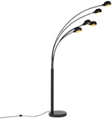 Lampy stojące - QAZQA Designerska lampa podłogowa czarna 5-źródeł - Sixties Marmo - miniaturka - grafika 1