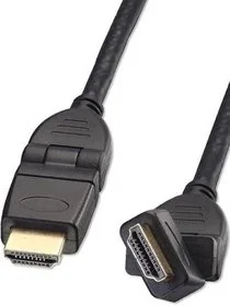 Lindy Kabel HDMI (typu A) 1.4 High Speed Cat2 Ethernet obrotowy wtyk - 5m 41518 - Kable - miniaturka - grafika 3