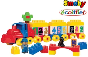 Ecoiffier Smoby - SMOBY Ecoiffier Kolorowy Pociąg z klockami 65 el. ciuch - Klocki - miniaturka - grafika 2