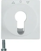 Wyłączniki światła i elektryczne - Hager sp. z o.o. Element centralny do łącznika żaluzjowego na klucz śnieżnobiały aksamit Q.1 15066089 - miniaturka - grafika 1