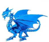 Figurki dla dzieci - DRAGON Fascinations Model do składania Metal Earth ICONX Blue Niebieski smok cx114 - miniaturka - grafika 1