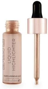 Makeup Revolution Liquid Highlighter 18 ml Rozświetlacz w płynie Luminous Gold Makeup Revolution - Rozświetlacze do twarzy i ciała - miniaturka - grafika 6