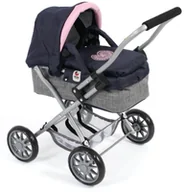Wózki dla lalek - Bayer Chic Chic wózek dla lalek SMARTY niebiesko szaro różowy - miniaturka - grafika 1