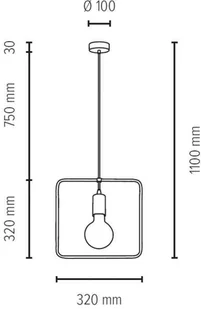 Spotlight Geometryczna LAMPA wisząca CARSTEN WOOD 1651174 metalowa OPRAWA skandynawski ZWIS kwadratowy dąb olejowany czarny 1651174 - Lampy sufitowe - miniaturka - grafika 2