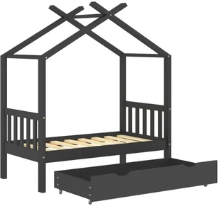 VidaXL Lumarko Łóżko dziecięce z szufladą, ciemnoszare, lita sosna, 70x140 cm 322151 VidaXL - Łóżeczka i kojce - miniaturka - grafika 5