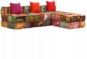 Sofy i kanapy - vidaXL Patchworkowa sofa modułowa, 3-osobowa vidaXL - miniaturka - grafika 1