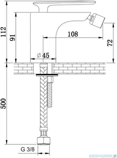 KOHLMAN Experience gray bateria bidetowa szczotkowany grafit QB130EG | - Baterie umywalkowe - miniaturka - grafika 2