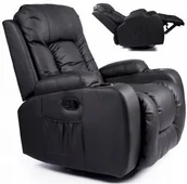 Fotele - Mebel Elite Fotel Masujący Rozkładany BOX Czarny - miniaturka - grafika 1