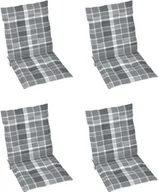 Poduszki ogrodowe - vidaXL Poduszki na krzesła ogrodowe, 4 szt., szara kratka, 100x50x4 cm - miniaturka - grafika 1