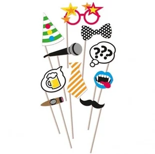 AMSCAN Zestaw Party Fotobudka On 10 elementów 9900921 - Wyposażenie pokoiku dziecięcego - miniaturka - grafika 3