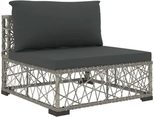 vidaXL 5 częściowy zestaw wypoczynkowy do ogrodu poduszki rattan PE szary 46808 46808 - Meble ogrodowe - miniaturka - grafika 6