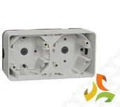 Klawisze i ramki - Schneider Electric MUREVA STYL Podstawa naścienna 2 podwójna pozioma IP55 biała MUR39914 MUR39914/SCH - miniaturka - grafika 1