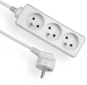 Przedłużacze i rozgałęźniki - Elgotech Przedłużacz 3 gniazdowy z uziemieniem 3x1 2m Biały PSN-302 - miniaturka - grafika 1