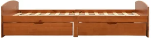 vidaXL Rama łóżka z 2 szufladami, miodowy brąz, sosna, 90 x 200 cm - Łóżka - miniaturka - grafika 3