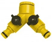 Inne akcesoria do nawadniania - GardenPlus+ Trójnik 1/2""-3/4"" z dwoma zaworami WIL4846 - miniaturka - grafika 1
