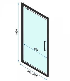 Rea Drzwi Prysznicowe Uchylne Rapid Swing 100 K6410 - Ścianki i drzwi prysznicowe - miniaturka - grafika 5