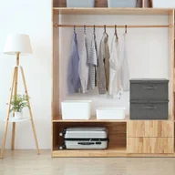 Pudła i pojemniki do przechowywania - vidaXL vidaXL Pojemniki, 2 szt., tkanina, 50x30x25 cm, antracytowe - miniaturka - grafika 1