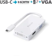 Adaptery i przejściówki - Purelink IS240 Premium adapter USB-C na HDMI DVI VGA 0.10m biały) IS240 - miniaturka - grafika 1