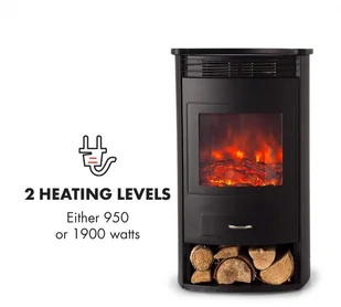 Klarstein Bormio 950/1900W czarny FP9-Bormio - Kominki elektryczne Klarstein Bormio 950/1900W czarny FP9-Bormio - Kominki elektryczne - miniaturka - grafika 3