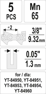 Yato ZESTAW OGNIW ŁĄCZĄCYCH DO ŁAŃCUCHA 3/8" 0,05" 5SZT Yato YT-84977 ZYSKAJ RABAT 30 ZŁ YT-84977 - Łańcuchy i liny stalowe - miniaturka - grafika 4