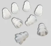 Akcesoria do słuchawek - Xcessor Triple Flange zatyczki do uszu z wysokiej jakości silikonu, kompatybilne z większością słuchawek dousznych, 4 pary, mały, przezroczysty CG35166 - miniaturka - grafika 1