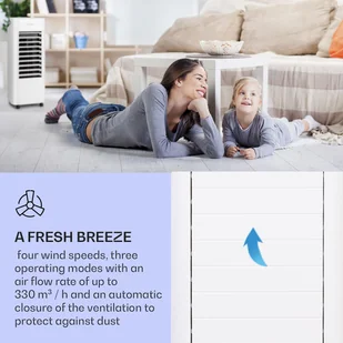 Klarstein IceWind Max, chłodnica powietrza 3 w 1, 330 m/h, 60 W, oscylacja, 6 l, timer, pilot zdalnego sterowania ACO6-IcewindMax B - Klimatory - miniaturka - grafika 2