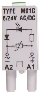 Relpol Moduł sygnalizacyjny LV dioda LED zielony + warystor V) 6-24 V AC/DC M91G szary 854856 854856 - Sterowniki i przekaźniki - miniaturka - grafika 2