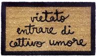 Wycieraczki - Laroom laroom wycieraczka wzornictwo Vietato entrare di Halunken umore, juta and antypoślizgowy spód, brązowe, 40 x 70 x 1.8 cm 13956 - miniaturka - grafika 1