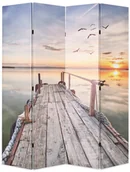 Parawany - vidaXL Składany parawan, 160x180 cm, motyw jeziora - miniaturka - grafika 1