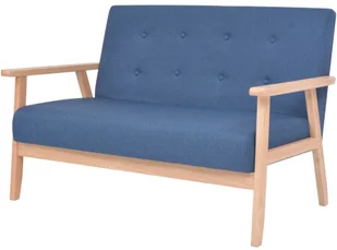 vidaXL Zestaw wypoczynkowy, 2 szt., tkanina, niebieski - Komplety wypoczynkowe - miniaturka - grafika 3