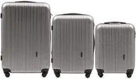 Walizki - Wings Zestaw 3 twarde walizki FLAMINGO 2011-3 KPL srebrny P296 - miniaturka - grafika 1