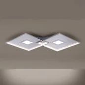 Lampy sufitowe - Paul Neuhaus Lampa sufitowa LED Amara, dwa kwadraty, srebrna - miniaturka - grafika 1