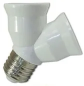 Akcesoria do oświetlenia - Superled Przejściówka adapter żarówki E27 na 2xE27 3019 3019 - miniaturka - grafika 1