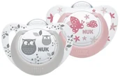Smoczki uspokajające - NUK NUK Smoczek uspokajający 6-18 mies. silikon GENIUS COLOR, 2 szt., girl NN-ANU-CFS2-048 - miniaturka - grafika 1