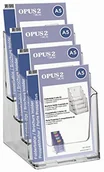Pojemniki biurowe - OPUS 2 OPUS uchwyt na broszurę, czterostronowy dozownik A5, krystalicznie czysty akryl, portret, 350100 350100 - miniaturka - grafika 1