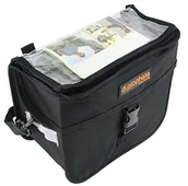 Sakwy rowerowe - Prophete Pack torba na kierownicę z przegródką na kartę i deszcz powłoka w kolorze czarnym sygnału, 601 2077855 - miniaturka - grafika 1