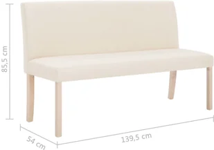 vidaXL Ławka, 139,5 cm, kremowa, poliester vidaXL - Ławki do przedpokoju - miniaturka - grafika 16