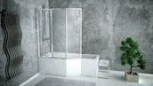Wanny - Besco Integra 150x75cm Wanna asymetryczna Lewa + parawan 3-skrzydłowy (#WAI-150-PL3) - miniaturka - grafika 1