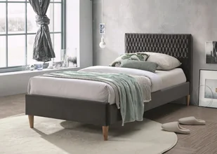 Signal ŁÓŻKO AZURRO VELVET 90X200 KOLOR SZARY/DĄB BL AZURROV90SZD - Łóżka Signal ŁÓŻKO AZURRO VELVET 90X200 KOLOR SZARY/DĄB BL AZURROV90SZD - Łóżka - miniaturka - grafika 1